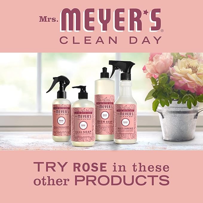 Mrs. Meyer’s Clean Day Room Freshener Spray, Rose Scent, Limited Edition Scent, Contains Essential Oils 8 Fl Oz (Pack of 4)