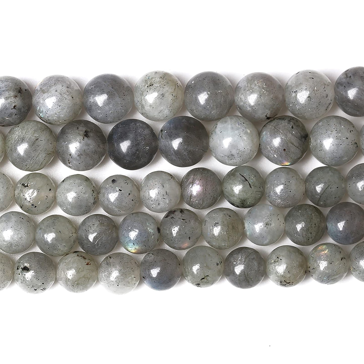 36PCS 10mm Natural Gray Labradorite Stone Beads Larvikite Beads for Jewelry Making for Jewelry Making DIY Bracelet Necklace 15 Inch,Energy Stone Healing Power (10mm, Gray Labradorite)