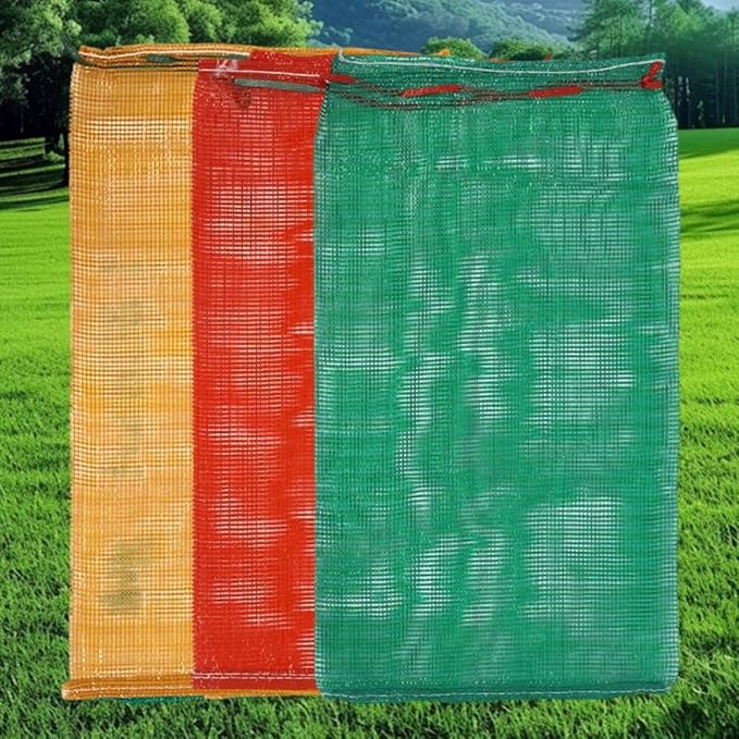 Reusable Produce Mesh Bag 20pcs Extra Large Washable Mesh Bags, Ventilated Storage Sack Drawstring Onion Storage Bag for Fruit, Vegetable