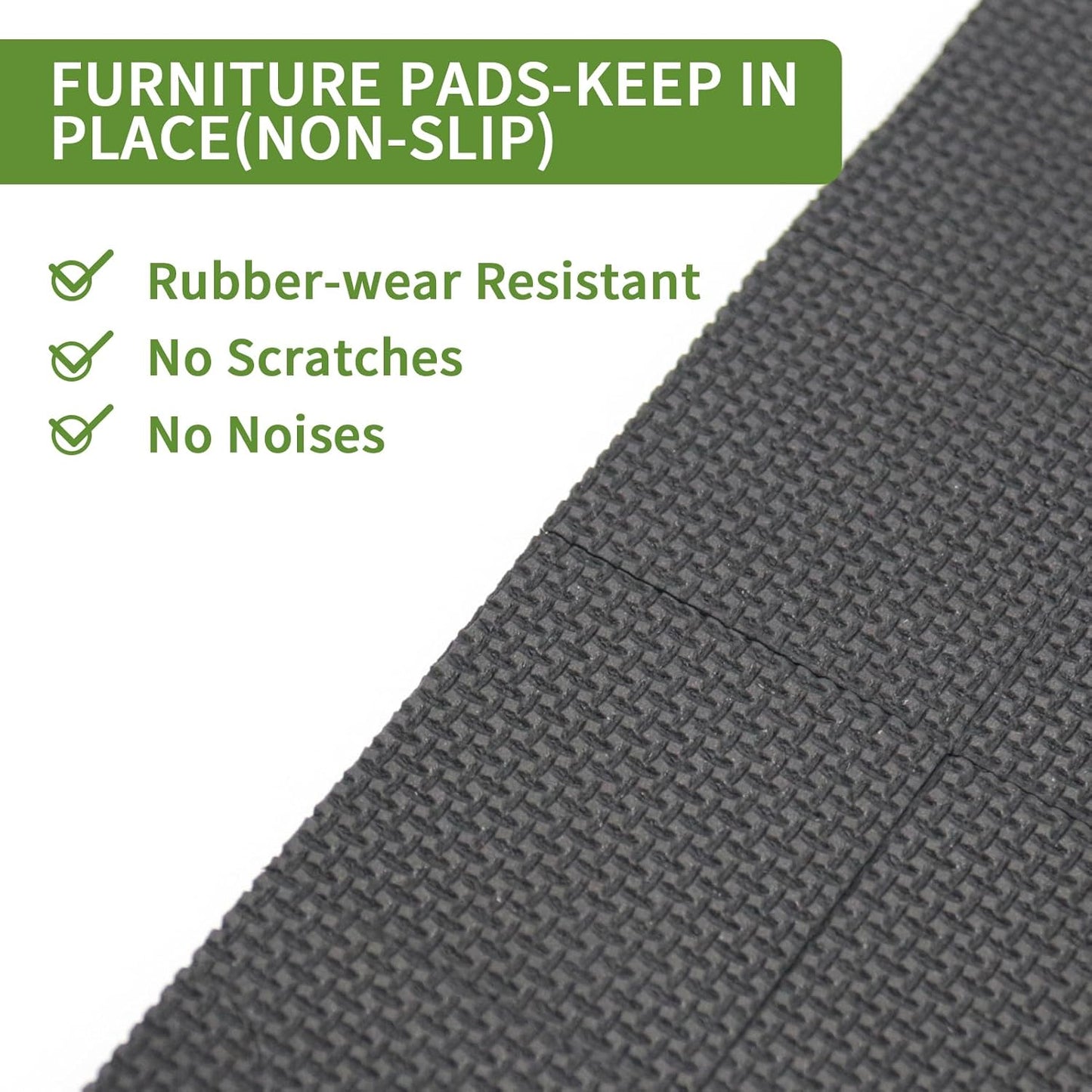 Non Slip Furniture Pads 24 PCS 1 1/2'' Square - Anti Slip Furniture Pads - Self Adhesive Rubber Feet Furniture Feet - Chair Leg Floor Protectors - Keep Furniture in Place