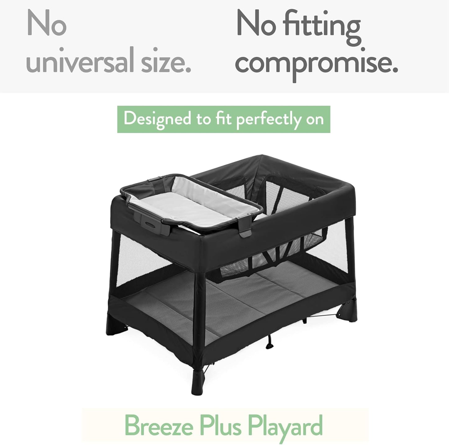 Pack and Play Sheets Fitted – Compatible with 4moms Breeze Plus Playard and Other Large Playpen Mattress – Snuggly Soft 100% Jersey Cotton – Light + Dark Sage Green – 2 Pack