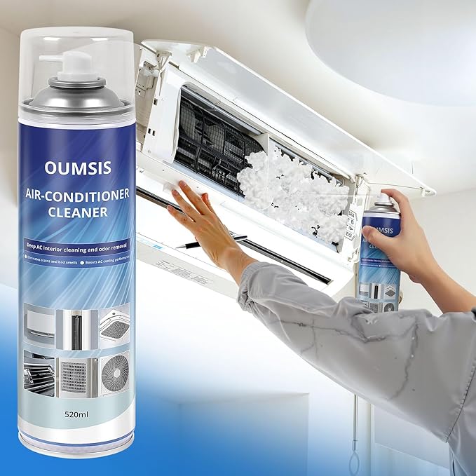 Air Conditioner Cleaner, Professional Cleaner Foam Spray, Foaming Coil Cleaners for AC Unit, Heating, Refrigerator, Multifunctional Cleaner Spray Bottle Breaks Down Dirt, Dust and Grease 2 Pack