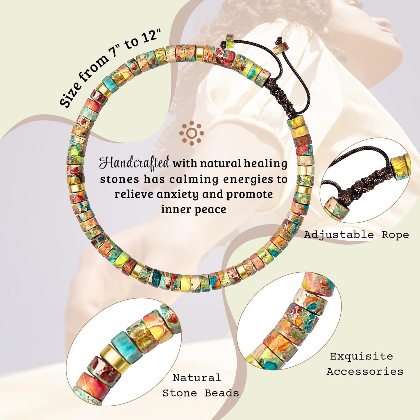 ZOKCC Inspirational Gifts Bracelets for Women Healing Natural Stone Bracelets - Valentines Mothers Day Birthday Get Well Soon Gifts for Women Friends Sister Friendship Bestie Coworker