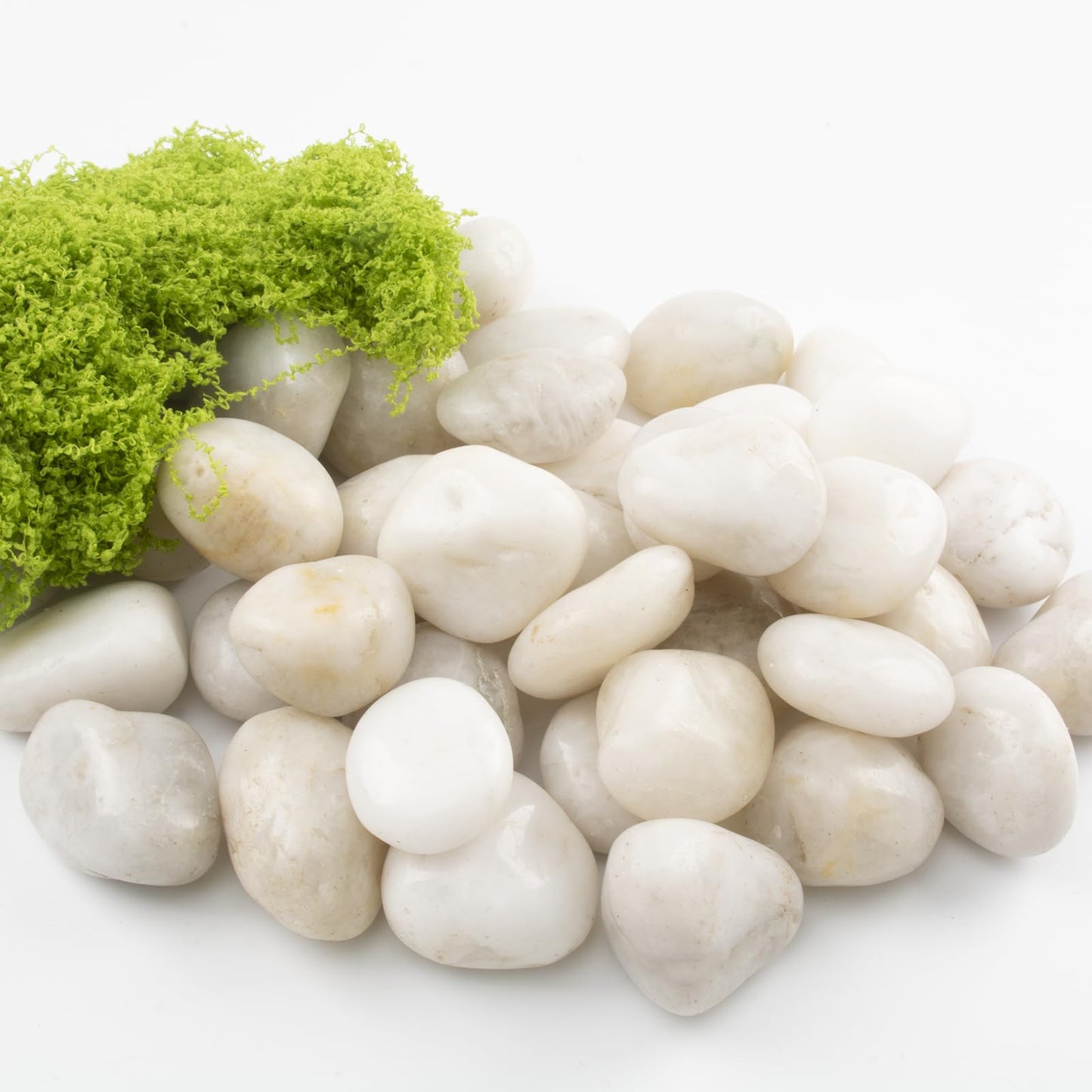 LOOIOOJ 20lbs River Rocks - 1-2Inch Decorative Rocks for Potted Plants, River Rocks for Aquariums, and White Rocks for Landscaping (Weight : 20 LB, White)