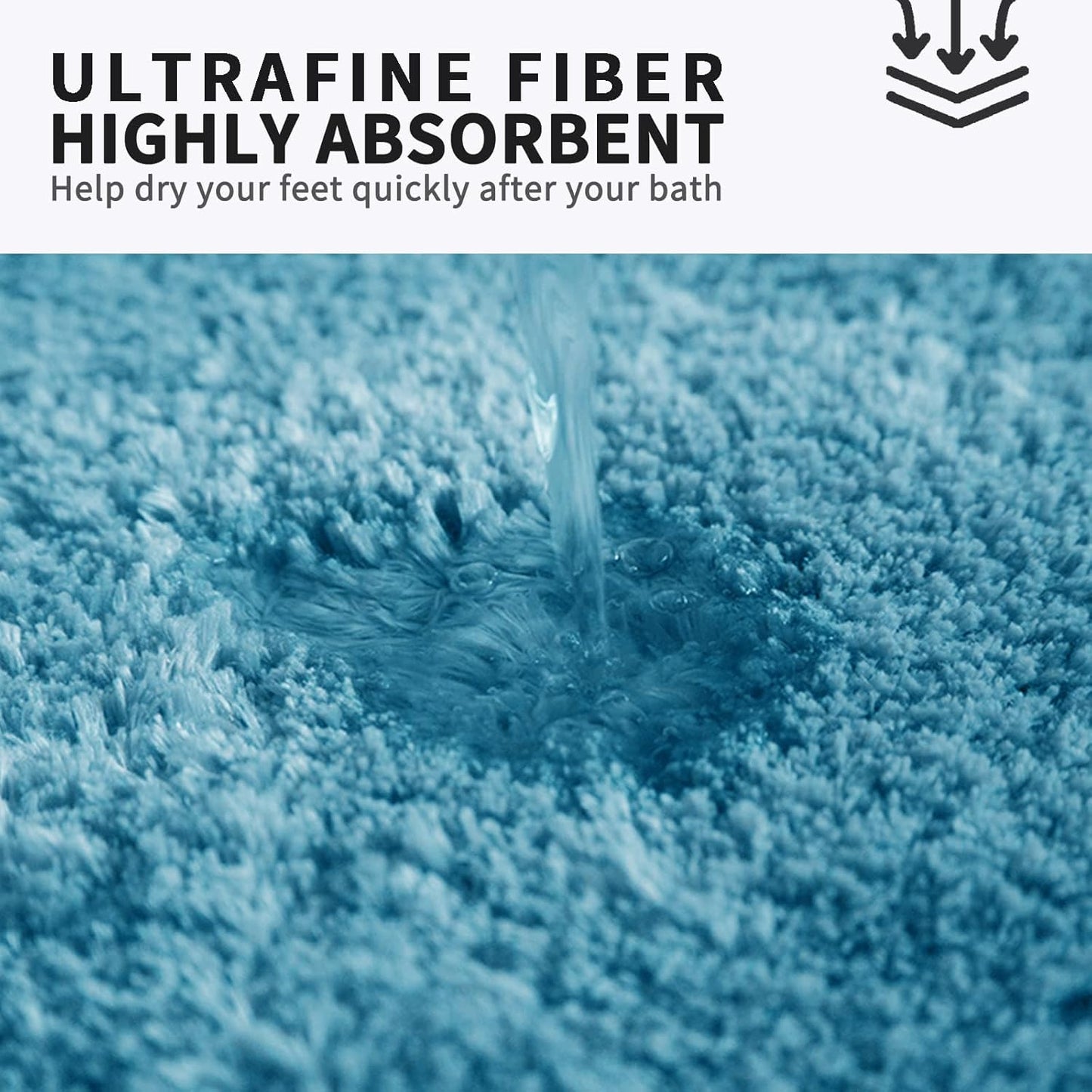 FIFU Bathroom Rugs 20" W x 32" L, Bath Mat for Bathroom, Bedroom, Laundry Room & Kitchen, Non-Slip Rubber Latex Backing, Extra Soft and Absorbent Microfiber Carpet, Machine Washable Rug, Sky Blue
