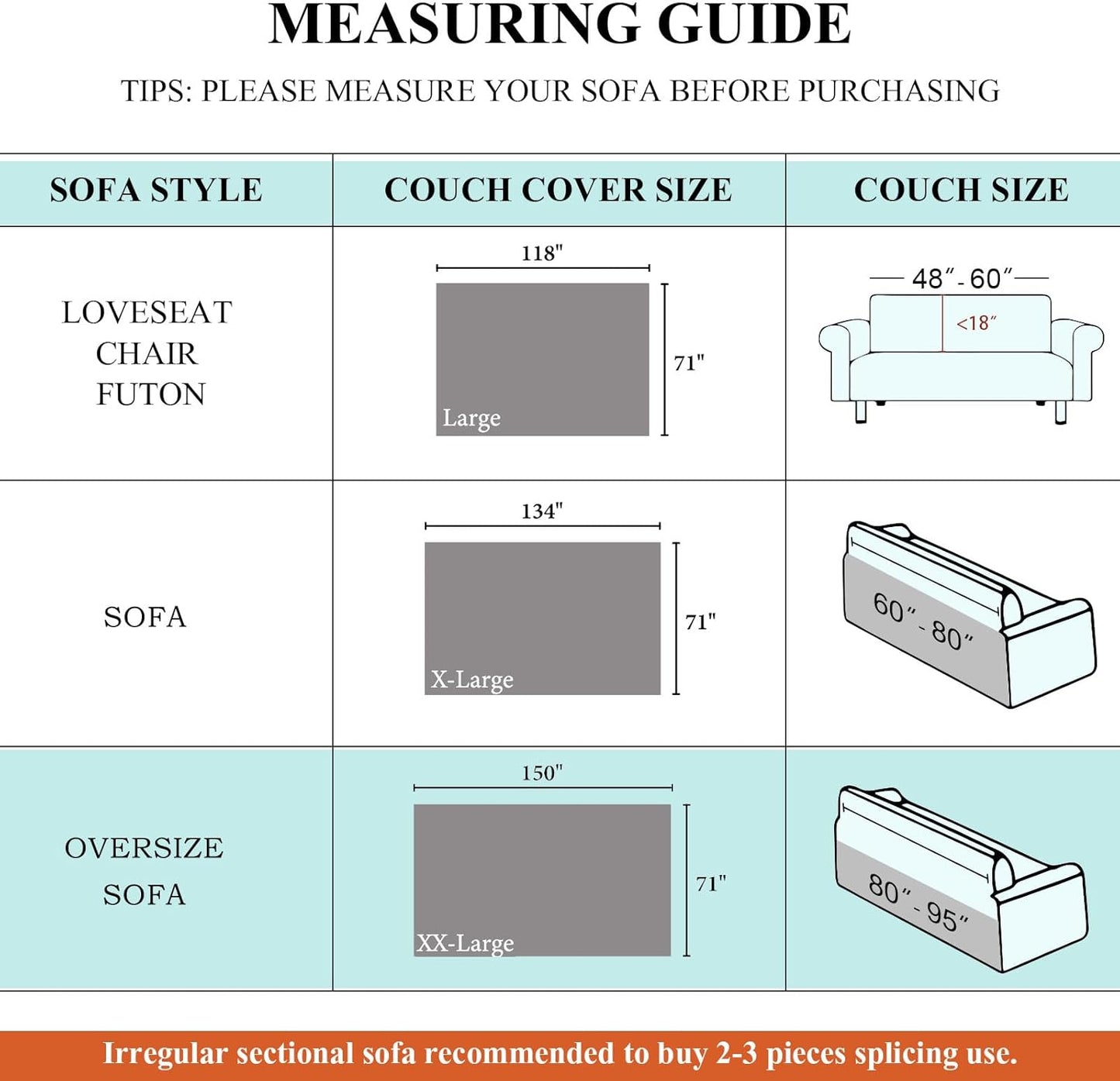 STACYPIK Modern Khaki Jacquard Couch Cover French Style L-Shape Sofa Protector for 3-Cushion Couch, Washable, Stain Resistant, 71x150IN