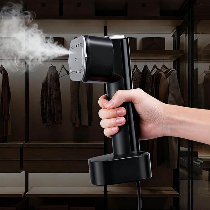 Travel Steamer for Clothes, Lcd Display, 1300W Powerful Garment Steamer, Clothes Steamer Handheld, Portable 2-in-1 Travel Iron for Clothes, 200ml Water Tank, 10S Fast Heat-up, for Travel and Home