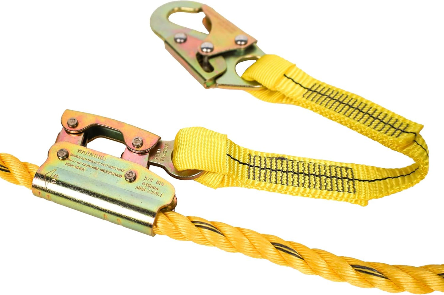 Guardian 01320 50 ft Vertical Lifeline Assembly (VLA) with Adjustable Rope Grab and Shock Absorber | OSHA Compliant