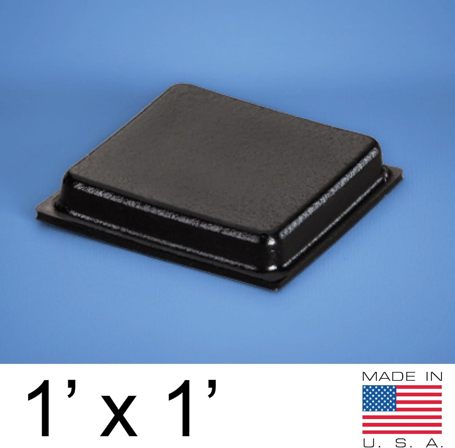Black Rubber Bumpers Large - Rubber Feet for Cutting Boards - Glass Table Top Bumpers, Picture Frame Spacers, Self Adhesive Furniture Pads - 1 Inch Square Self Stick Pads - 20 PCs