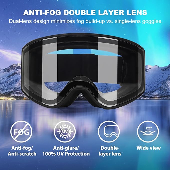 EXP VISION Ski/Snowboard Goggles Parent-child Snow Goggles Over Glasses for Men, Women Youth Kids