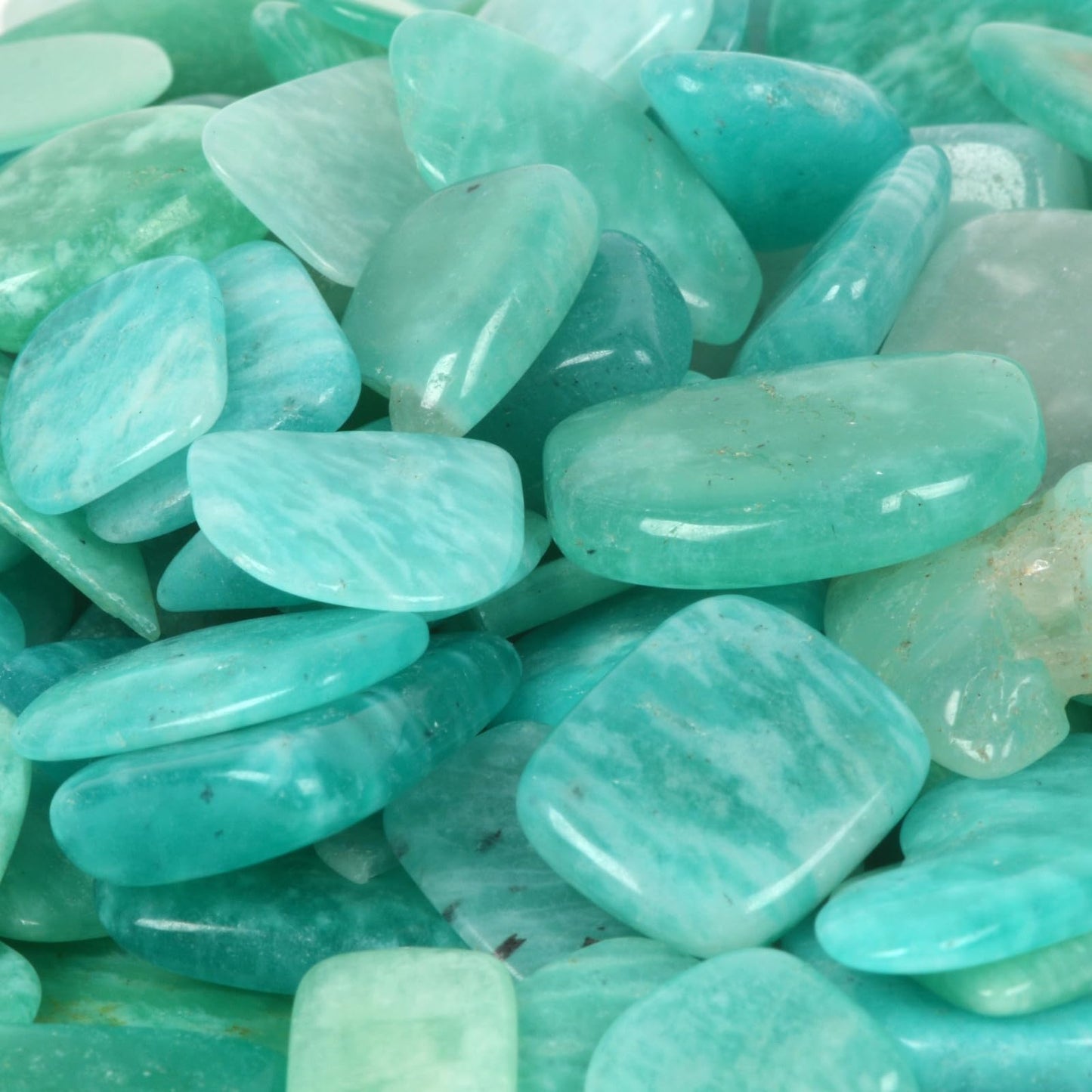 Big Brazilian Amazonite Polished Chips Crushed Tumbled Stone Crystal Healing Embellishments 100 grams
