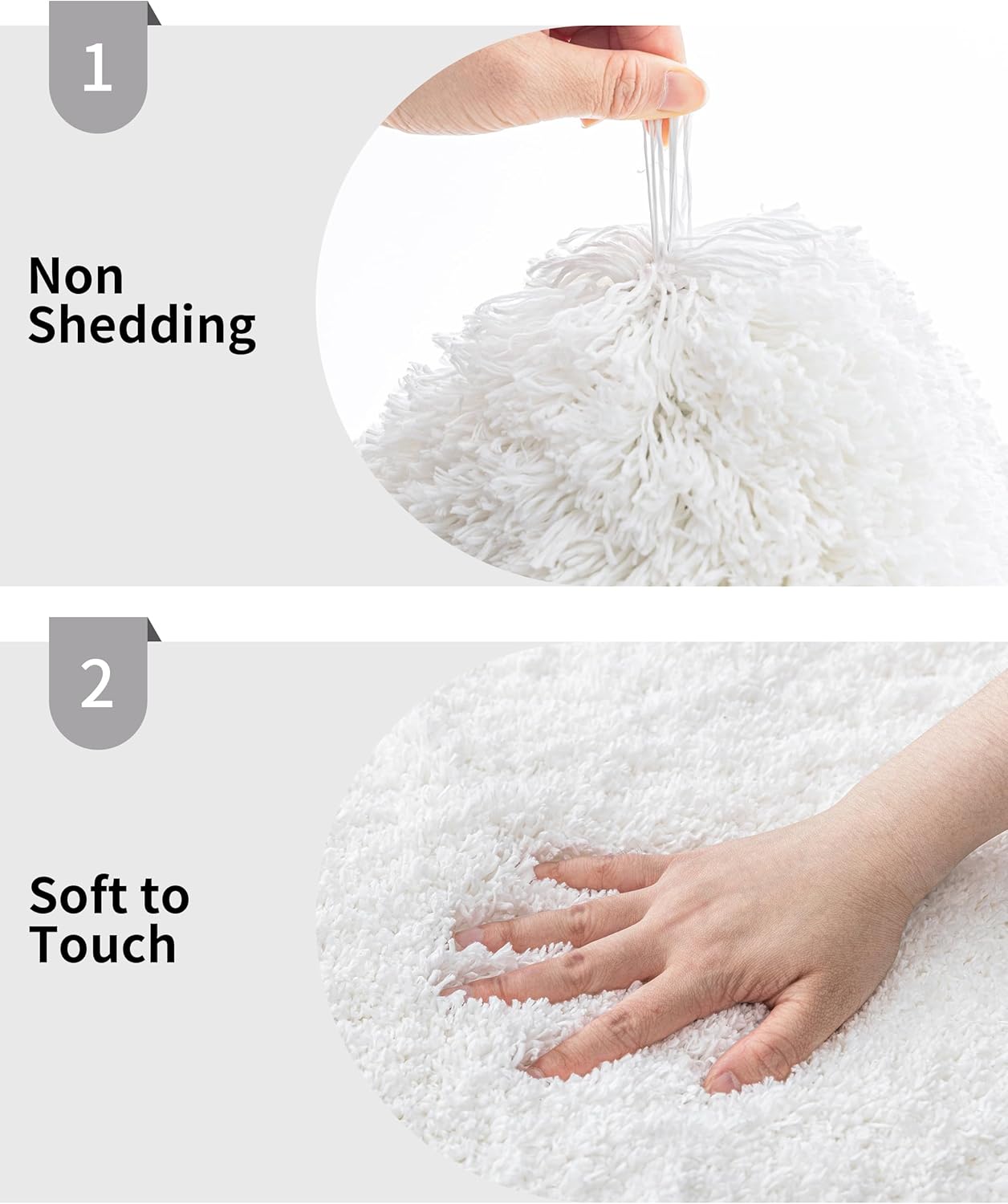White Toilet Rug 22x24 Non Slip Fluffy Toilet Floor Mat U Shaped Washable Bathroom Contour Rug for Toilet Absorbent Shaggy Toilet Foot Rug