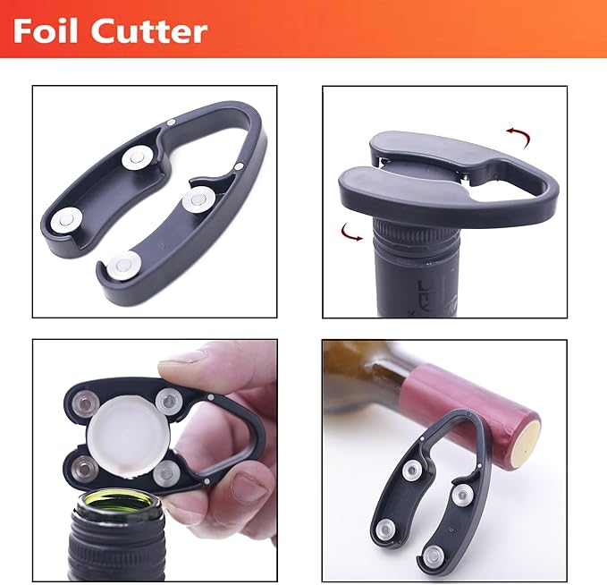 Wine Air Pressure Pump Bottle Opener Set With Foil Cutter,Simple Wine Pump Cork Remover Corkscrew,Efficient Corkscrew Bottle Opener,Easy Screw Out Tool,Great For Wine Lovers,Perfect Wine Gift.