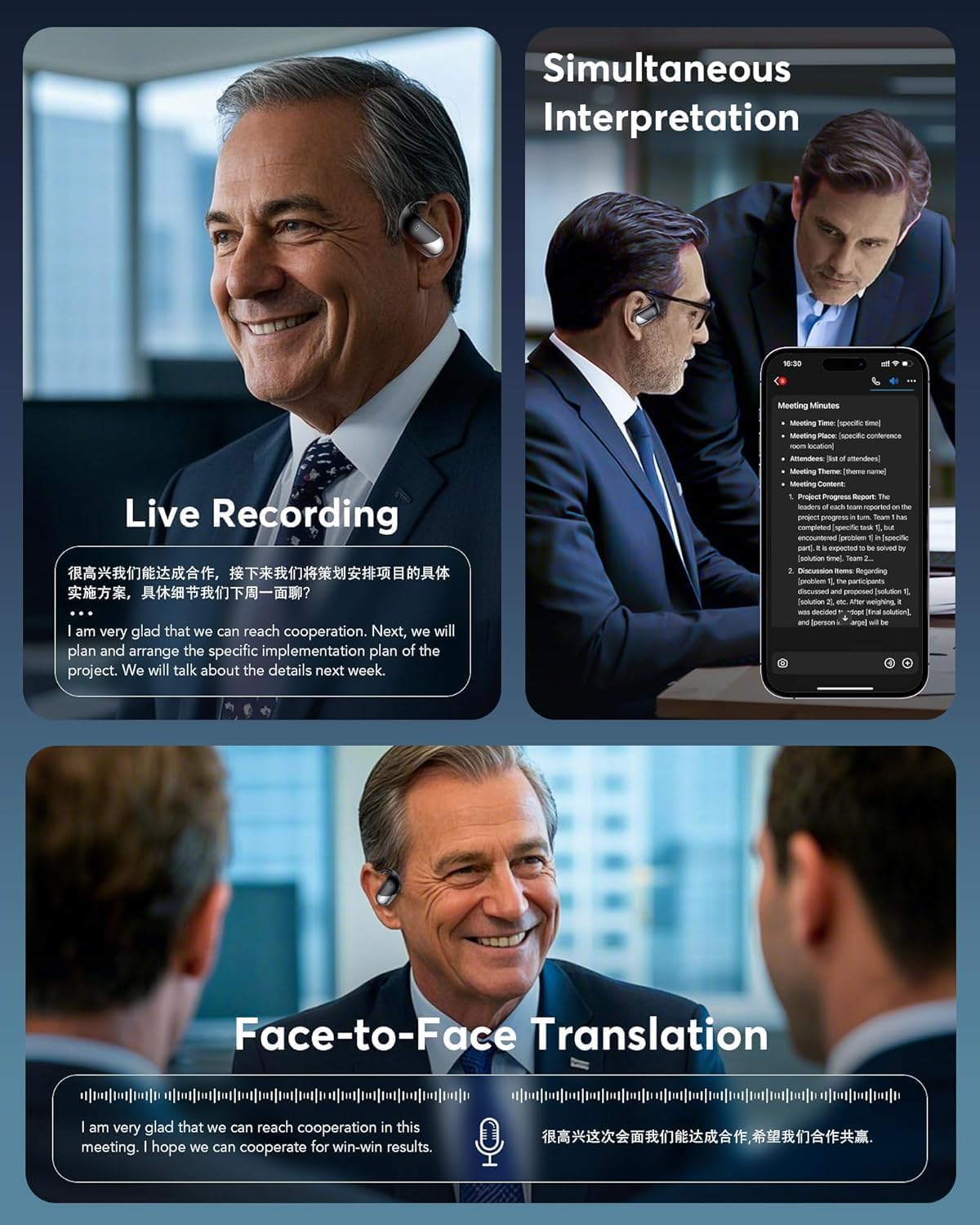Translation Earbuds Real Time - AI 144 Language Translator Earbuds, Audifonos Traductores Inglés Español, 3-in-1 Translating Device, Translate Ear Buds for Travel Learning with Charging Case