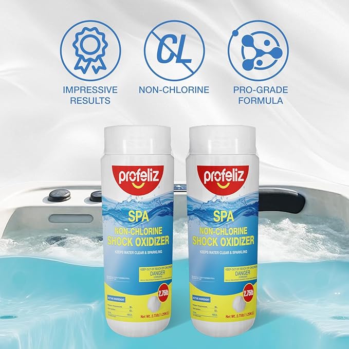 Profeliz 4 Pack Non Chlorine Shock for Hot Tub & Spa,Chlorine-Free Shock Oxidizer, Clear Cloudy Water,11lb