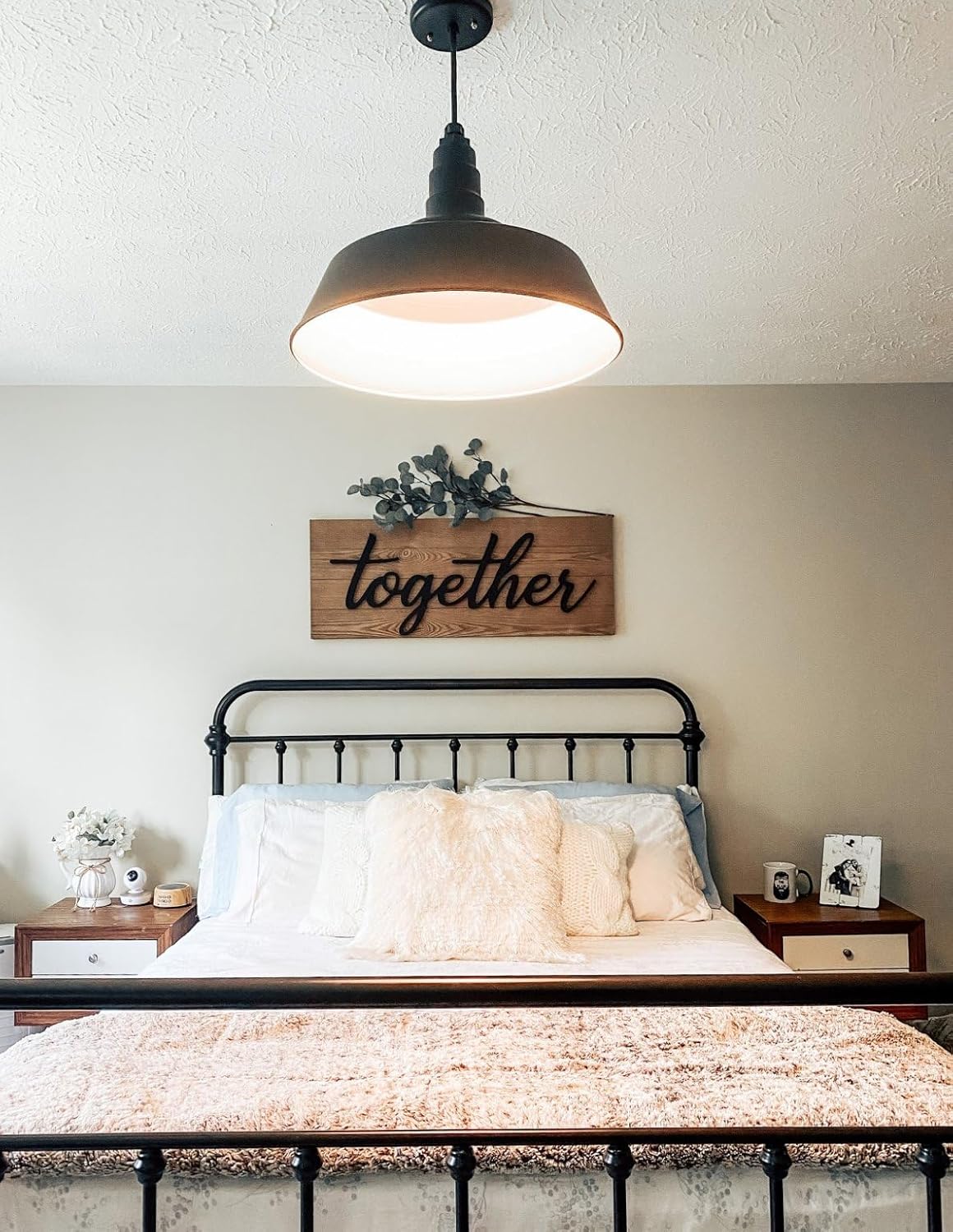 Steel Lighting Co. Manhattan Warehouse Light | Ceiling Mounted Pendant | 20 inch Dome | Flush Mount | Large Steel Barn Light Made in America | Dark Bronze Interior/Dark Bronze Exterior