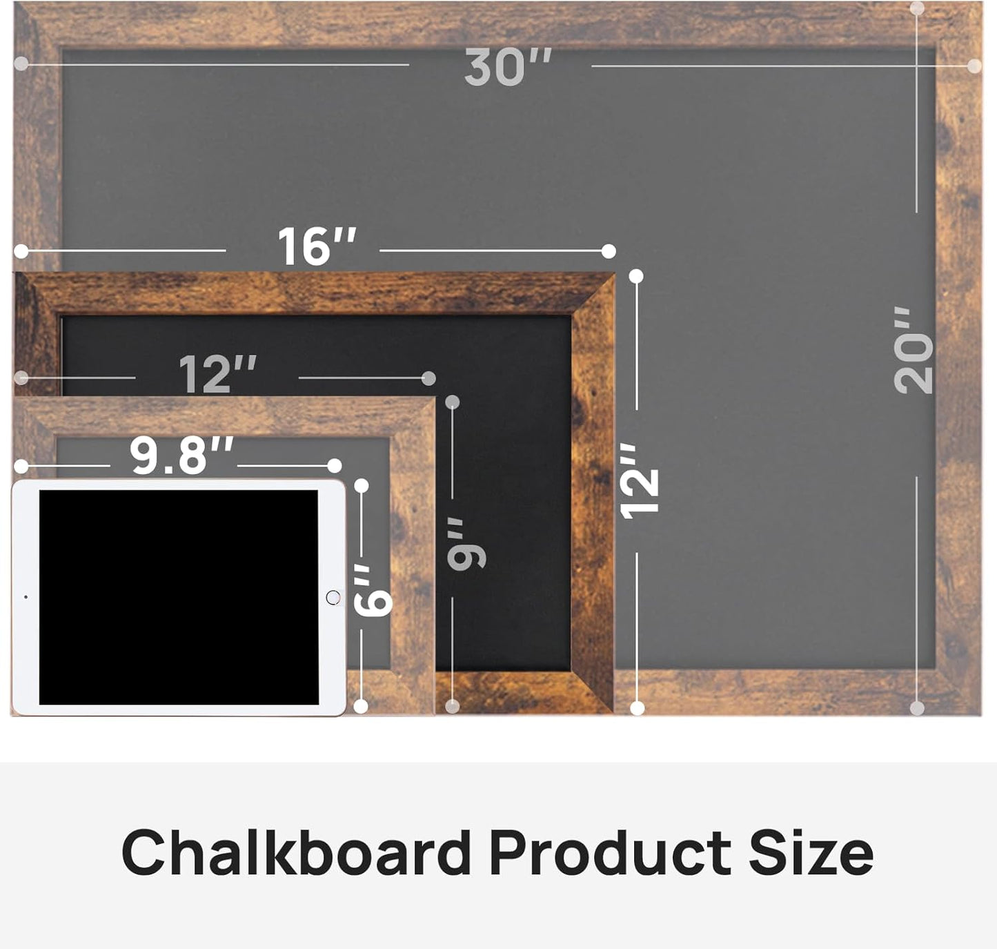 Magnetic Chalkboard, 12x16 Inches Blackboard for Wall, Black Dry Erase Board for School, Office, Home, Bar and Restaurant Menu