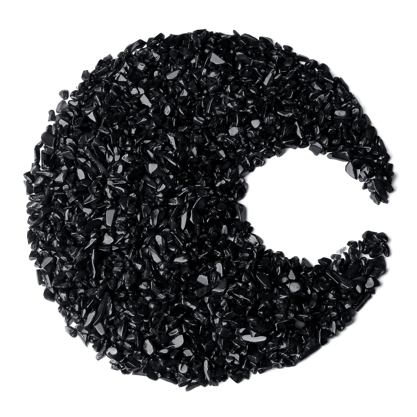 ZHIYUXI Obsidian Crystal Vase Filler Crystal Chips Stone for Decoration Succulent Plants Vase Fish Tank Gravel Crushed Crystals Chips Gemstone Polished Healing Crystals Quartz Home Decor Gem Stones