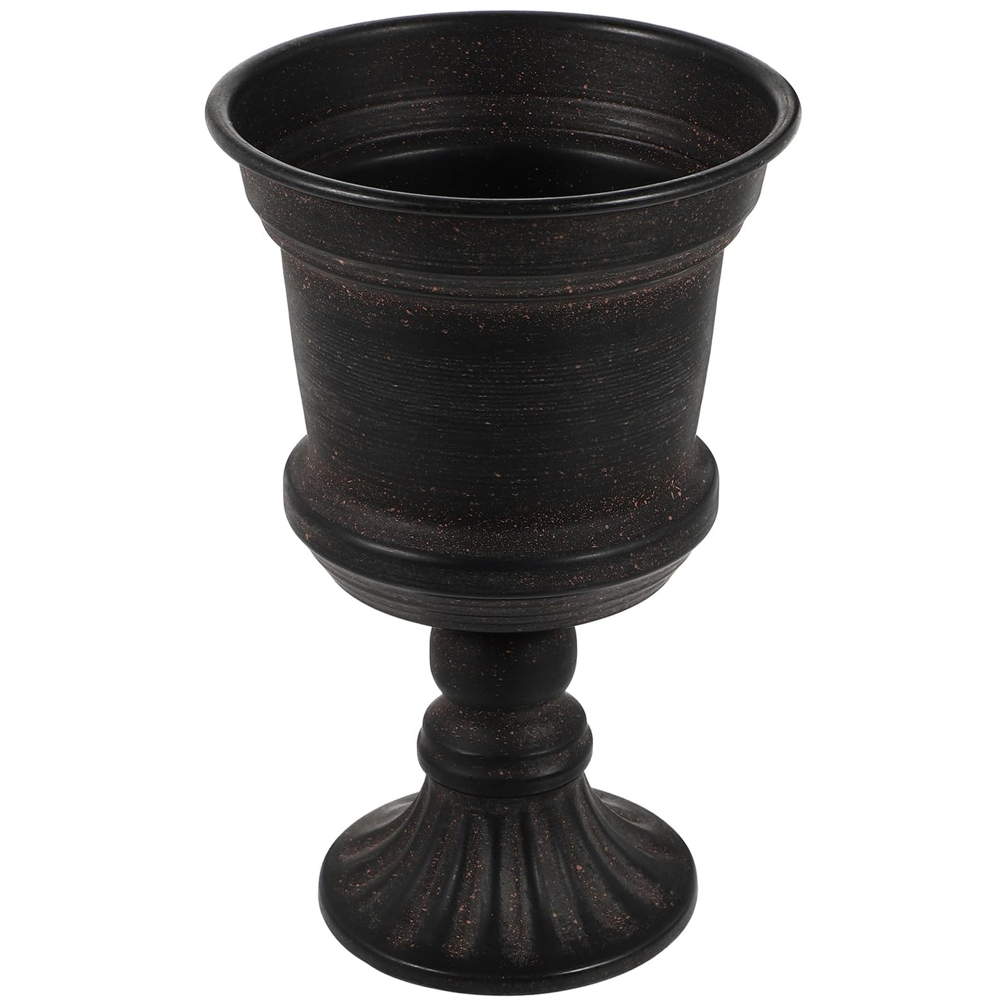 Yardwe Iron Urn Planter, Rustic Metal Flower Pots Decoration Vase for Wedding Party Home Garden Porch Front Door Decoration (Black)