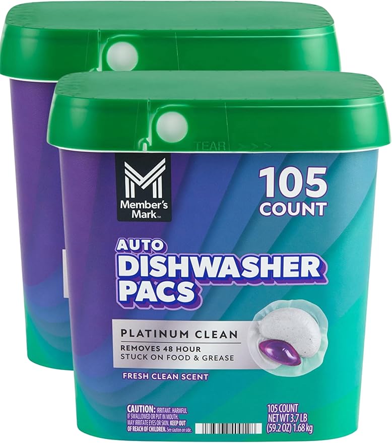 Platinum Clean Fresh Scent Automatic Dishwasher Detergent Pacs, 105 Count (2 Pack)