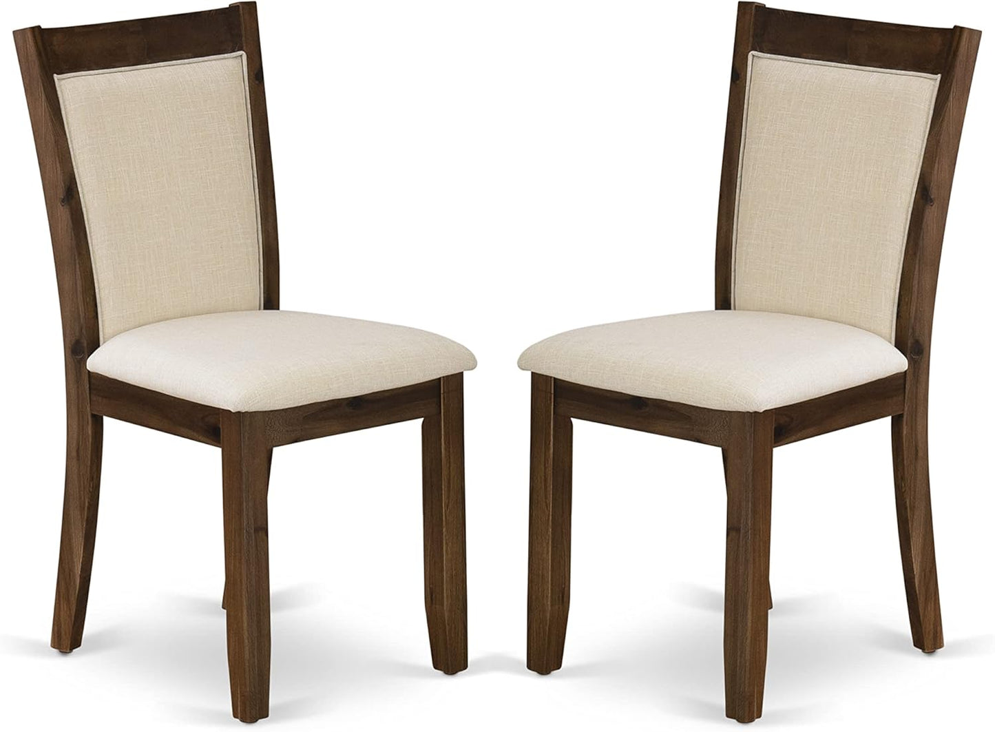 East West Furniture X777MZN32-6 6 Piece Dining Table Set Contains a Rectangle Kitchen Table with X-Legs and 4 Light Beige Linen Fabric Parson Chairs with a Bench, 40x72 Inch, Multi-Color
