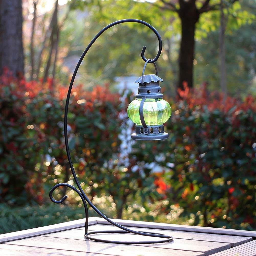 E-view Ornament Display Stand Set of 2 - Metal Stand Flower Pot Holder Rack for Hanging Glass Globe Air Plant Terrarium, Lantern, Witch Ball - Iron Home Wedding Decoration (18")