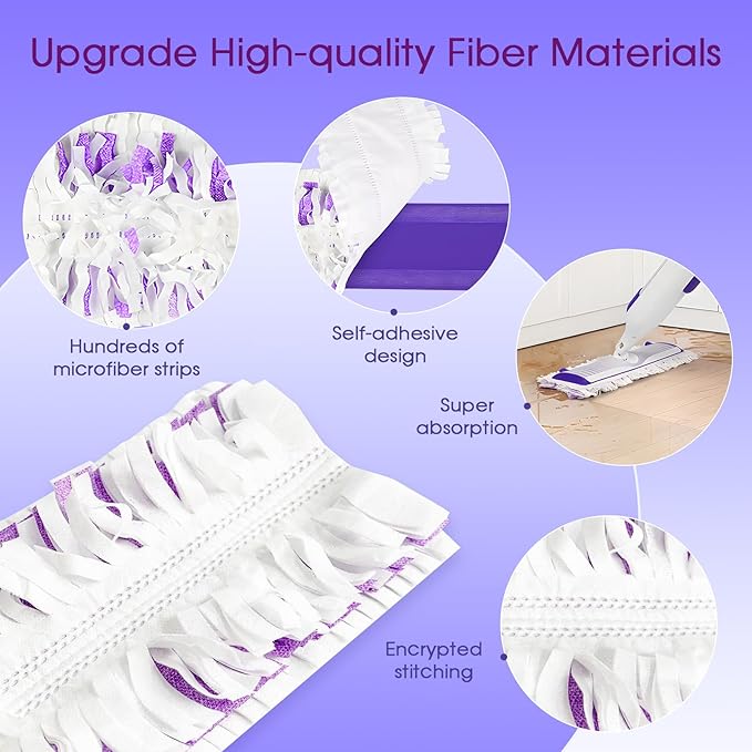 7 Pack Disposable Mop Pads Compatible with Swiffer PowerMop, Replacement for Swiffer Power Mop Refills, Super Absorbent & Scrubbing Power, Dry&Wet Use for Wooden Floors Tiles & Hard Surfaces Cleaning