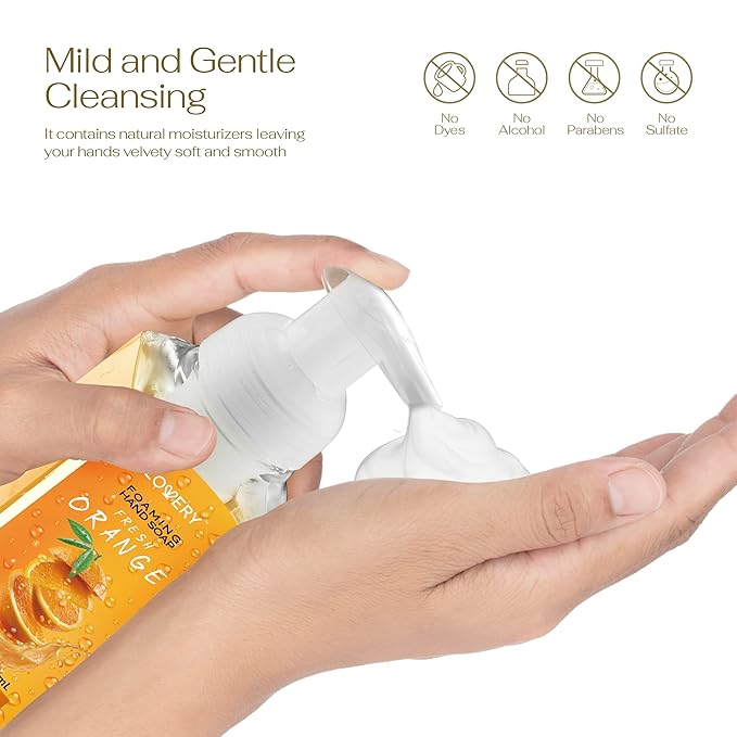Foaming Hand Soap - Pack of 6 - Moisturizing Hand Soap with Aloe Vera & Essential Oils, Alcohol-Free Hand Wash in Citrus Blend, Lemon, Orange, Pomelo, Lime, Grapefruit, Hand Wash for Kitchen, Bathroom