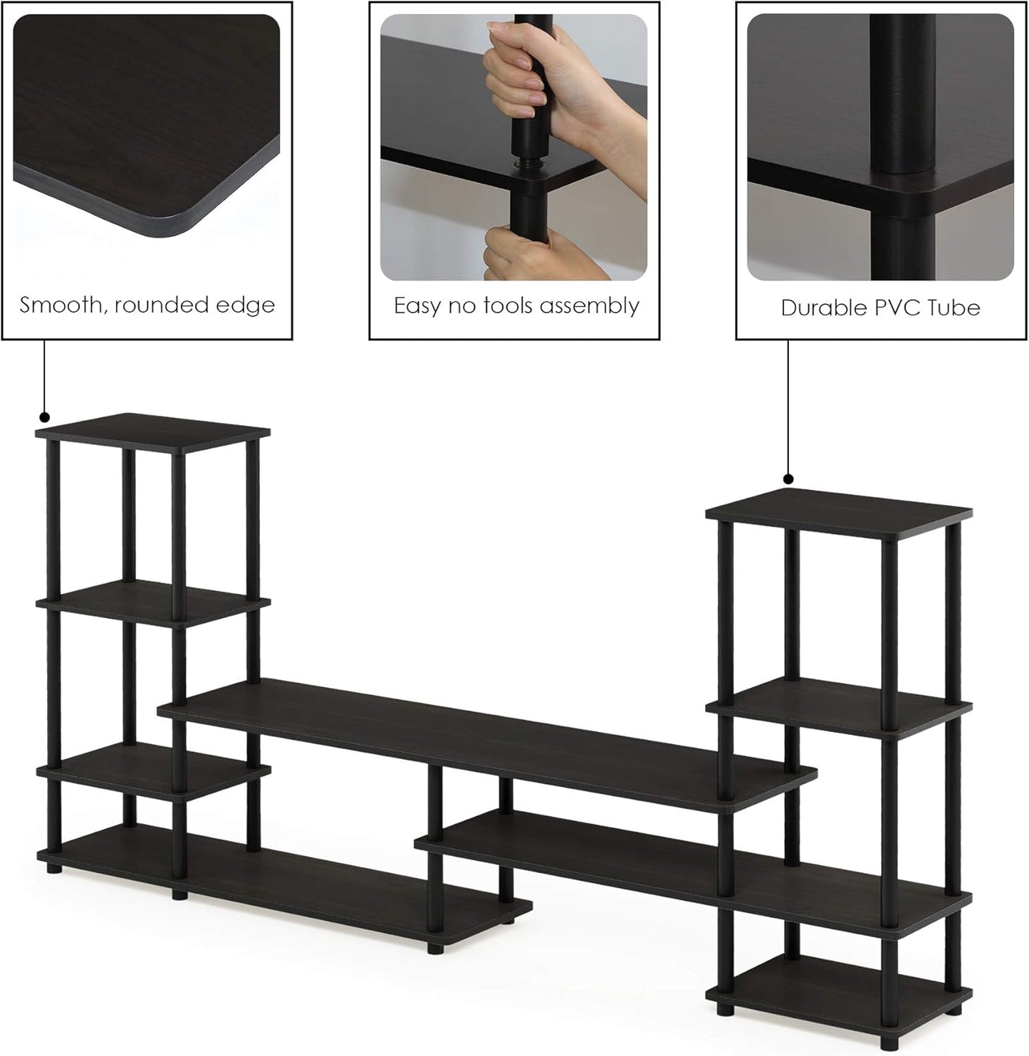 FURINNO Turn-N-Tube Grand Entertainment Center, Espresso/Black