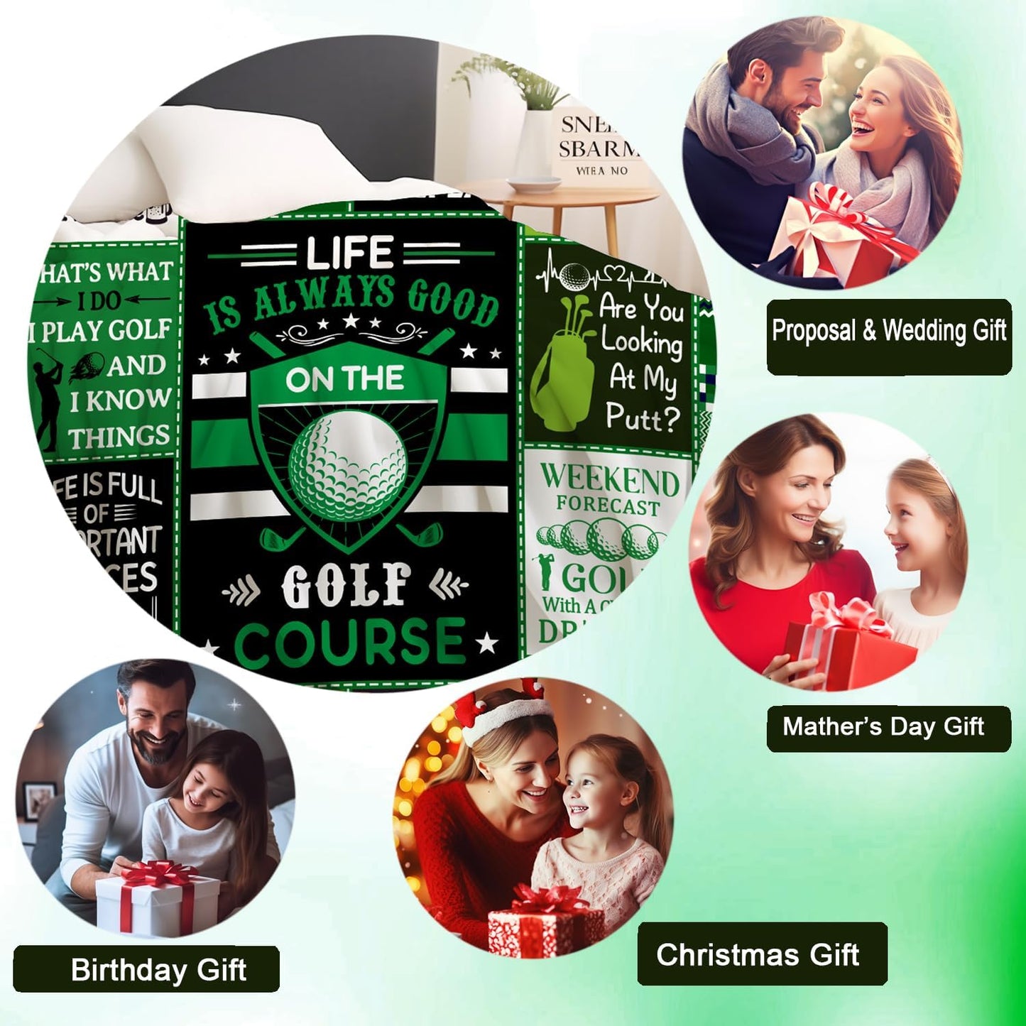 Unique Golf Blanket for Men,Golf Accessories for Men,Funny Golfer Throw Blanket Cool Golfing Gifts Idea for Golfers Men Women Adults Boys 60"X50"