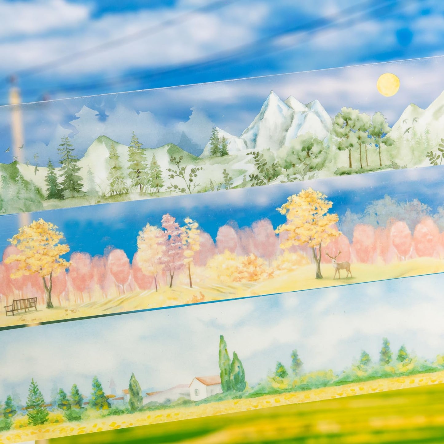 Fairy Tale Countryside PET Tape Set, 6 Rolls Nature-Inspired Stickers for Scrapbooking, Journaling, DIY Crafts, and Art Supplies