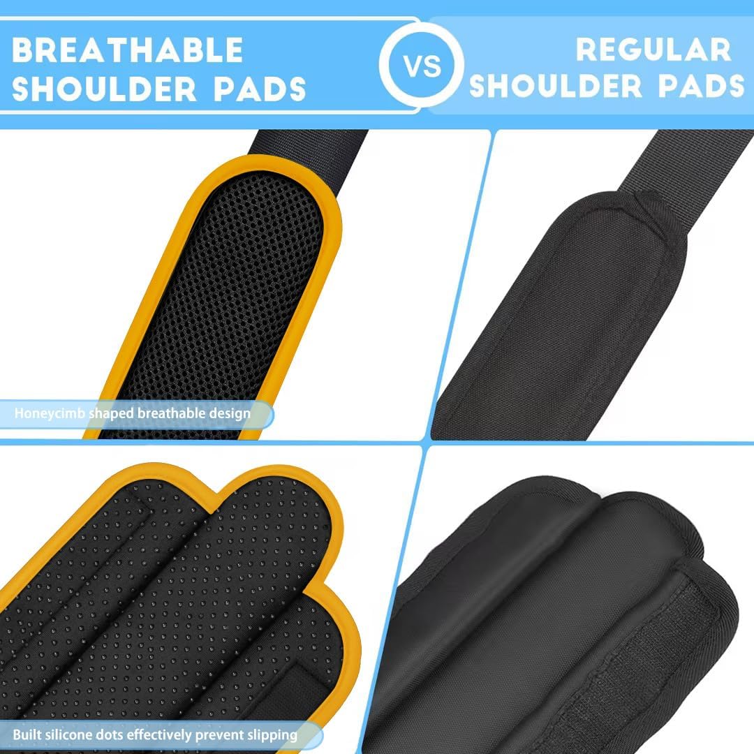 ZINZ 2-Pack Universal Shoulder Pad with Ultra thick Cushion for Bag Luggage Bag Crossbody, Plus Long & Anti-Slip & Breathable,Black Yellow-2Pack