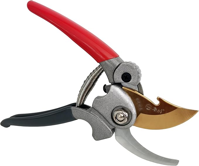 Pruning Shears for Gardening, Garden Scissors and Clippers, Professional Branch Garden Secateurs (Red-grey)