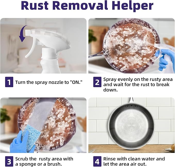 Jocecury 500ML Stainless Steel Rust Remover, Multi-Purpose Foam Cleaner, Dissolves Rust Particles, Stainless Steel Appliance Cleaner,Food-safe Formula,Metal Cleaner