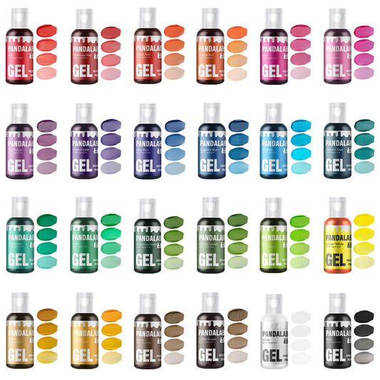 Gel Food Coloring Set - Pandalab 24 Colors x 0.7 oz Highly Concentrated Food Grade Cake Coloring, Vibrant Edible Gel Dye for Baking, Decorating Icing, Frosting, Fondant, Cookies, Macarons, DIY Crafts, 20ml/Bottle