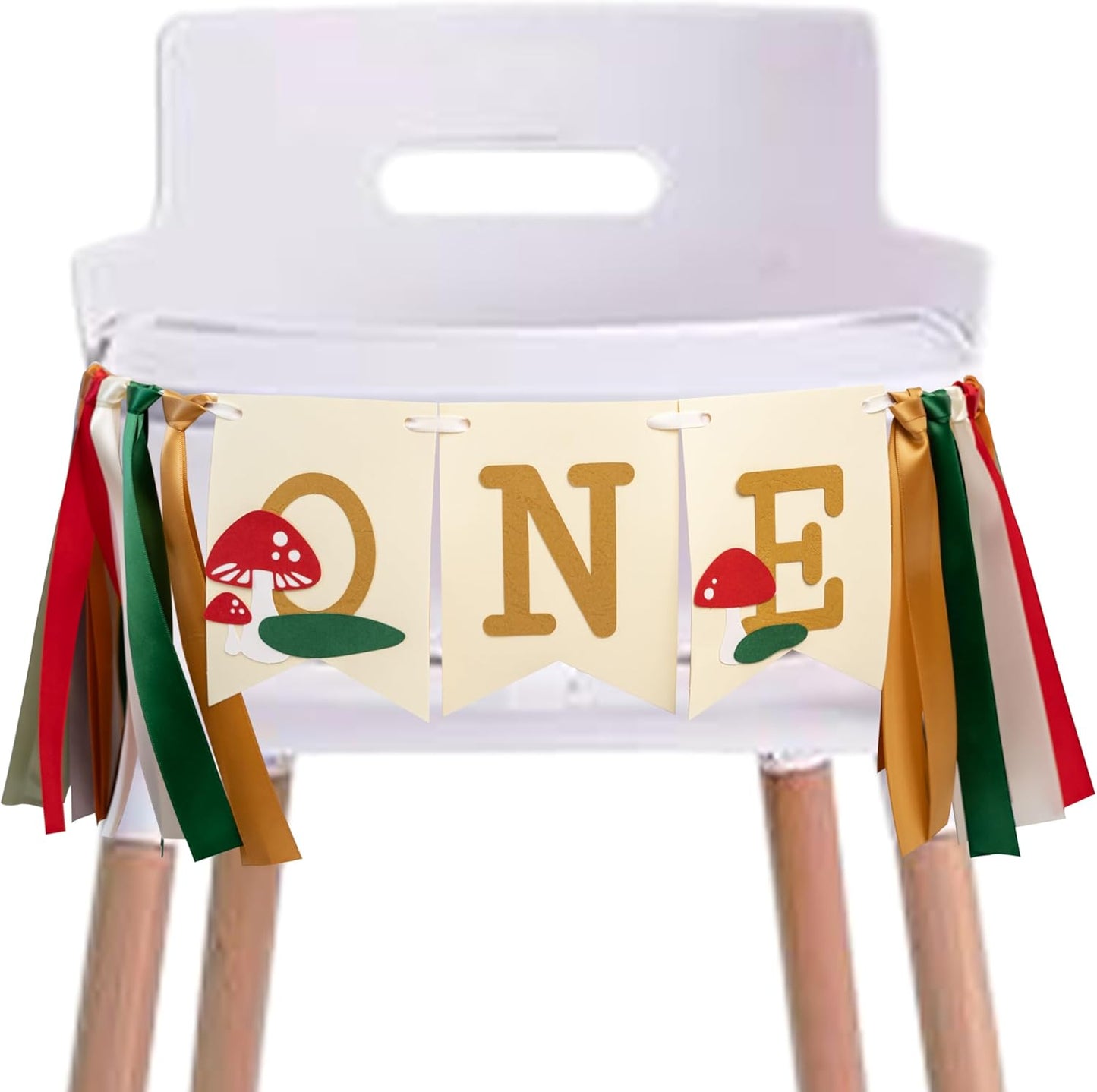 Mushroom Highchair Banner - Sweet One Birthday Party Decorations,Mushroom 1st Birthday Banner for Boys And Girls,Mushroom Theme Party Supplies,Cake Smash Photo Props