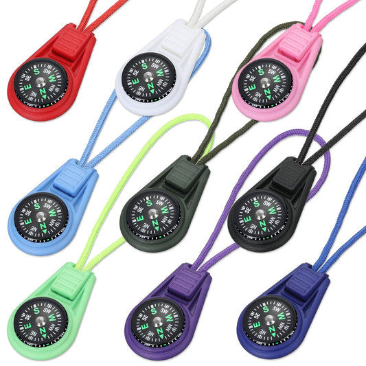 18 Pieces Multi-Color Mini Survival Compass Outdoor Camping Hiking Pocket Compass Liquid Filled Mini Compbum On Cord For Emergen