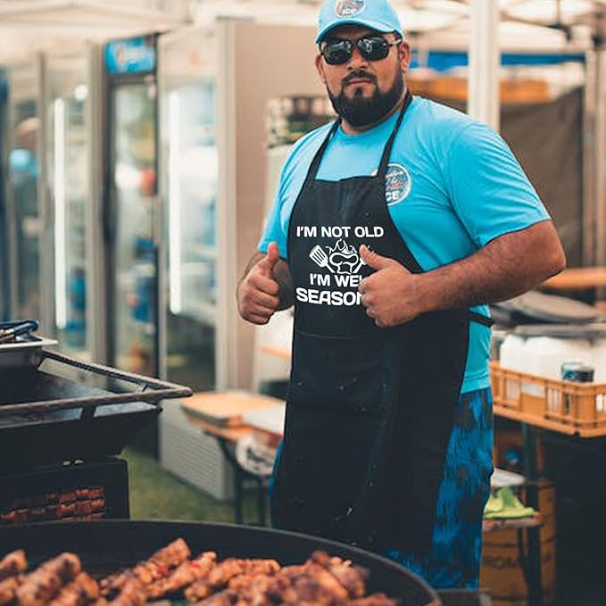 Funny Aprons for Men, Adjustable Mens apron for Grilling BBQ Cooking Grill Kitchen Chef, Birthday Gifts for Men Him