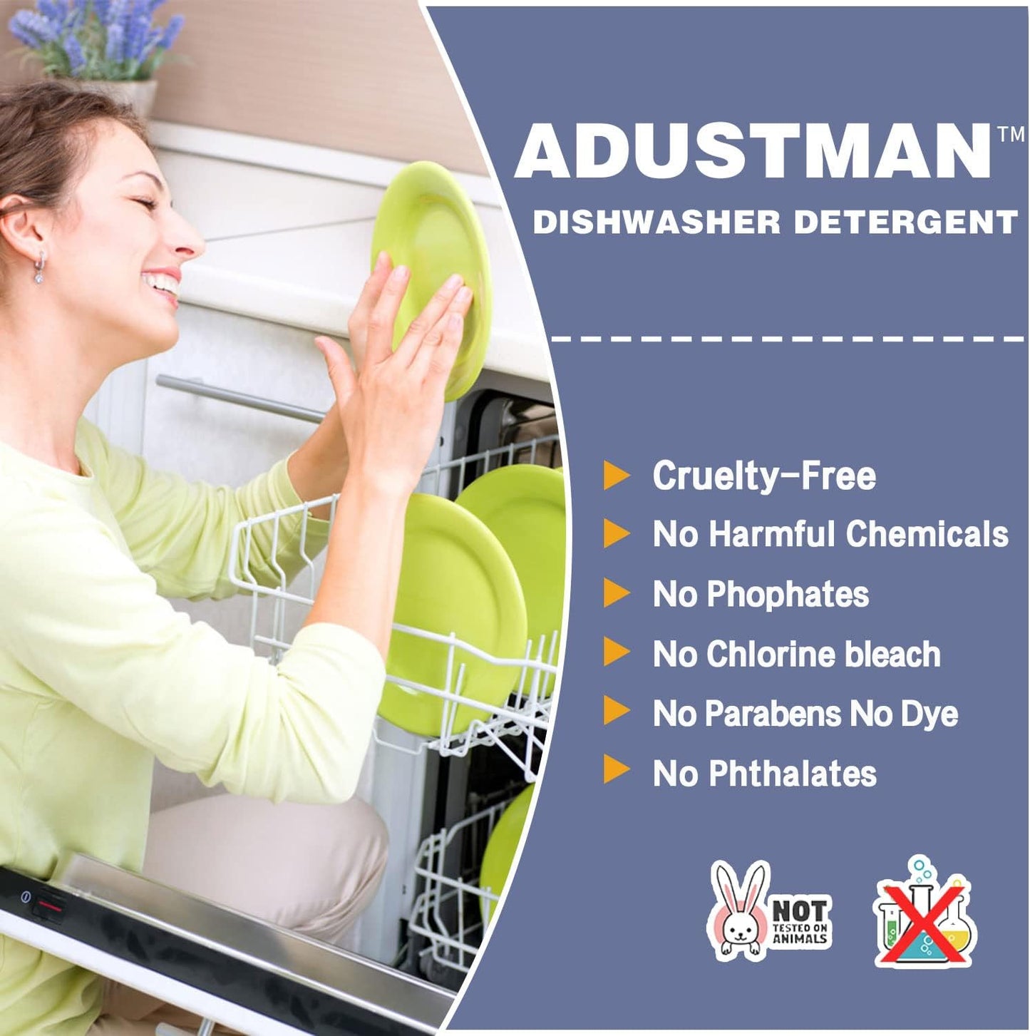 ECO Friendly Dishwasher Detergent,60 Count unscent 1 Pack,More Convenient Dishwashing Pod liquid pacs tablets,Powerful Cleaning Easy to Use(60 Count Pack of 1)
