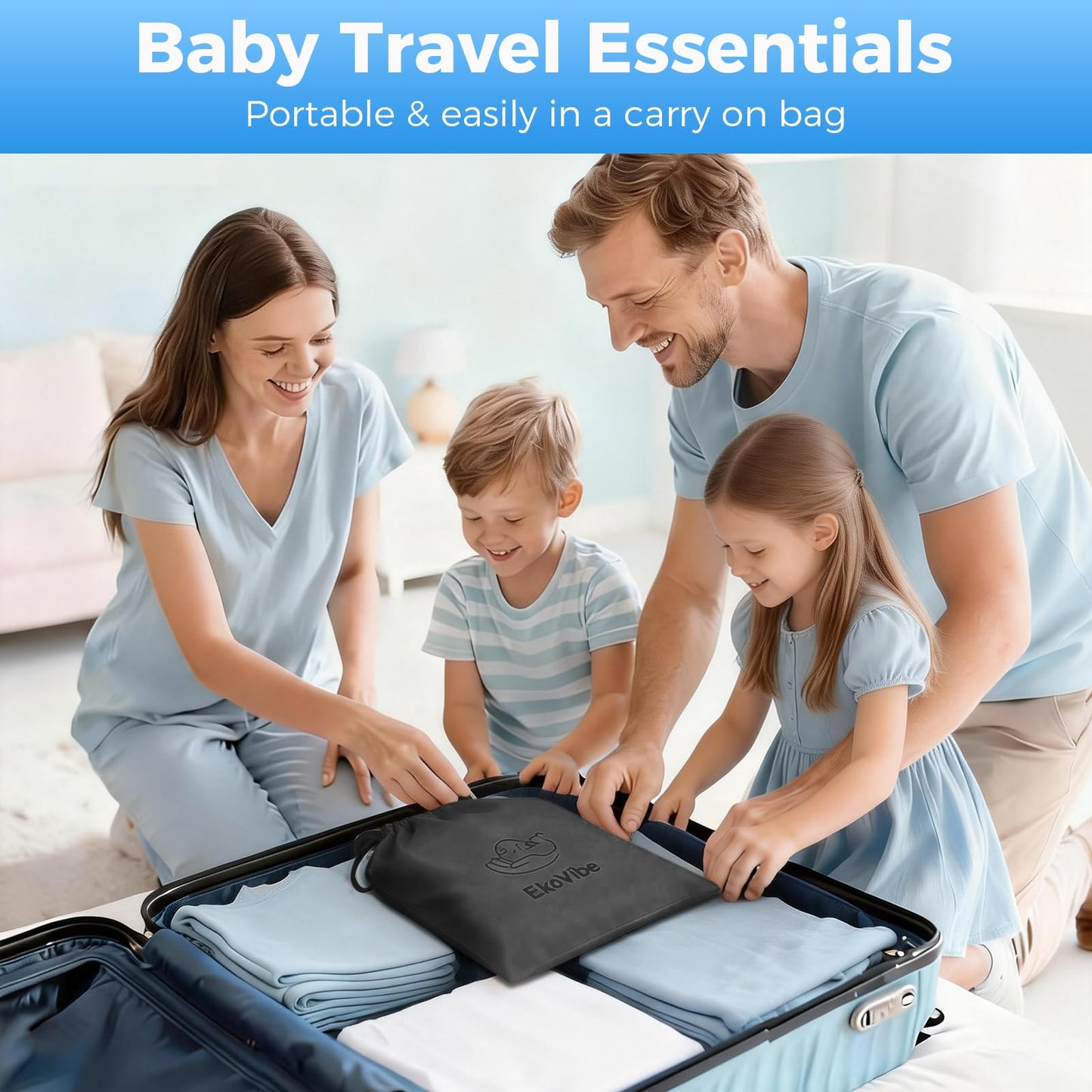 Infant Airplane Seat Extender Travel Bed | Baby on Lap Flight Bed | Foldable Soft Airplane Baby Travel Seat Extender on Lap with Neck Pillow | Fits Economy Seats | Black