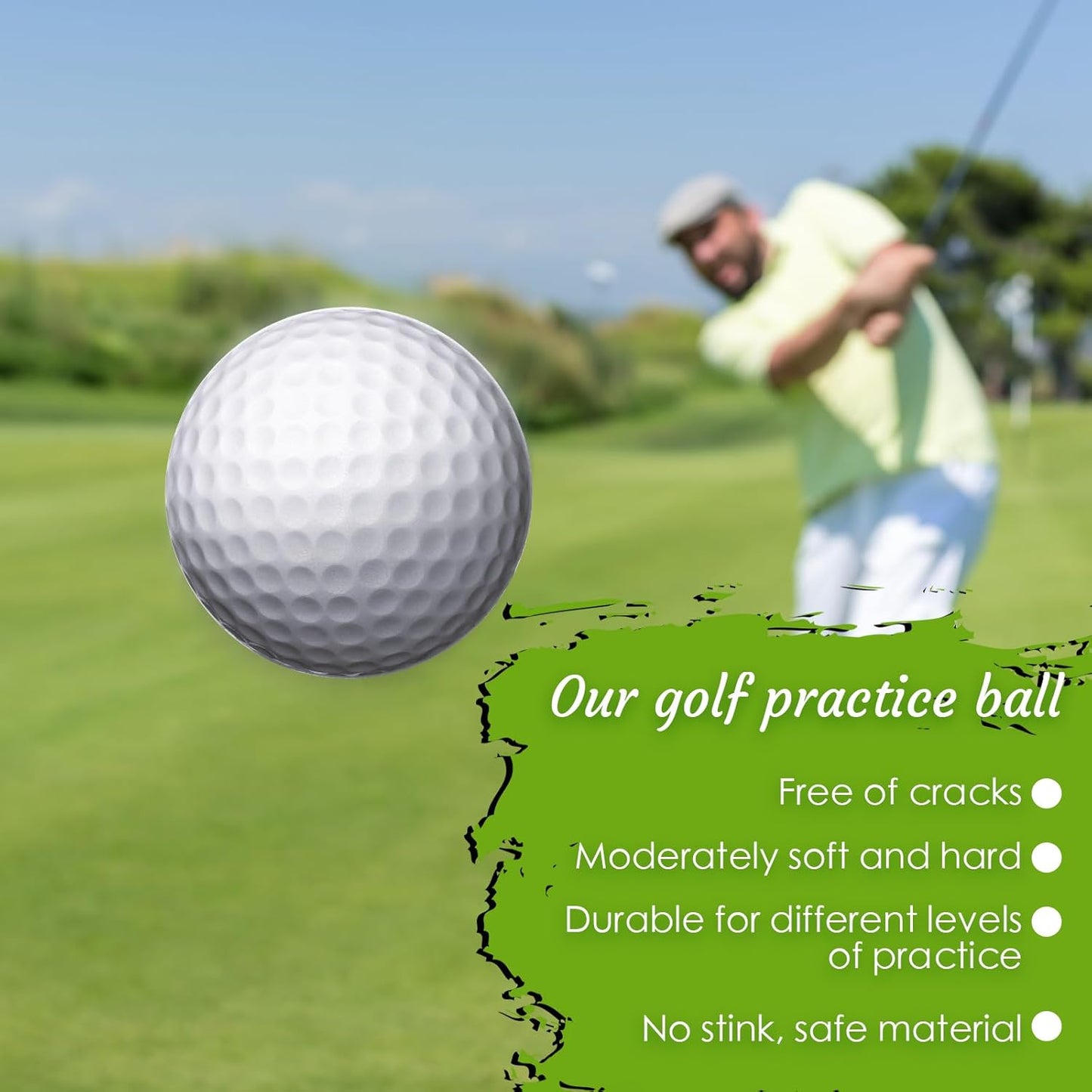 Yunsailing 50 Pack Foam Golf Practice Balls Realistic Feel Flight Training Golf Balls Bulk for Indoor or Outdoor Backyard