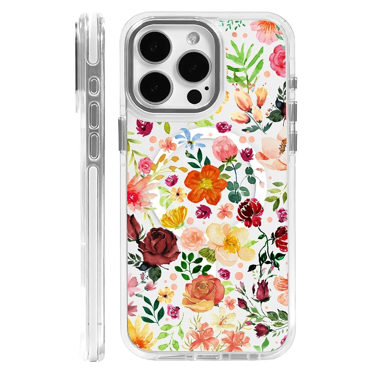Okbuok For Iphone 15 Pro Max Case [Compatible With Magsafe],Girls Women Clear Magnetic Case Silicone Shockproof Protective Cover
