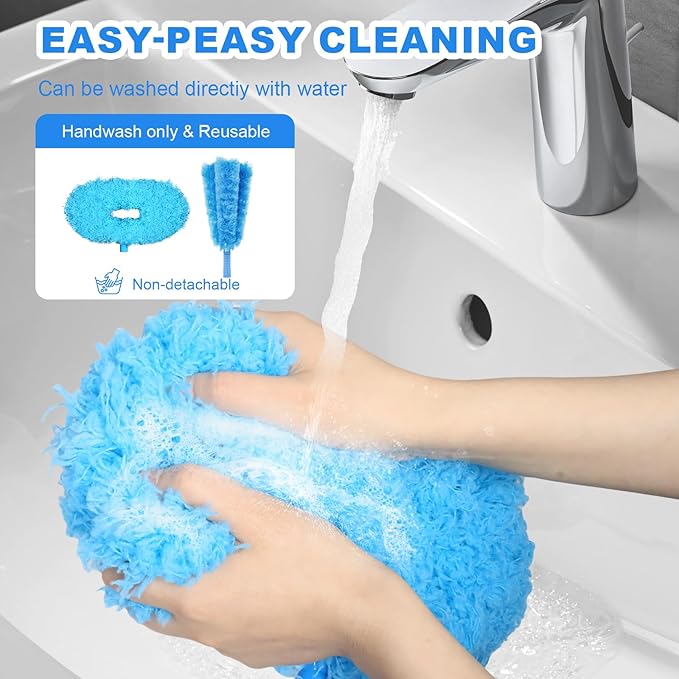 Storystore Ceiling Fan Cleaner Duster with Extension Pole, Adjustable from 13 to 84 Inches, Removable Fan Blade Cleaner (Blue-7FT)