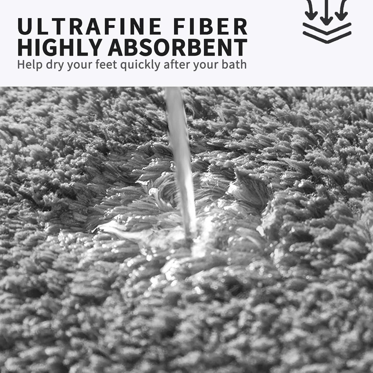 FIFU Bathroom Rugs 17" W x 24" L, Bath Mat for Bathroom, Bedroom, Laundry Room & Kitchen, Non-Slip Rubber Latex Backing, Extra Soft and Absorbent Microfiber Carpet, Machine Washable Rug, Dark Gray