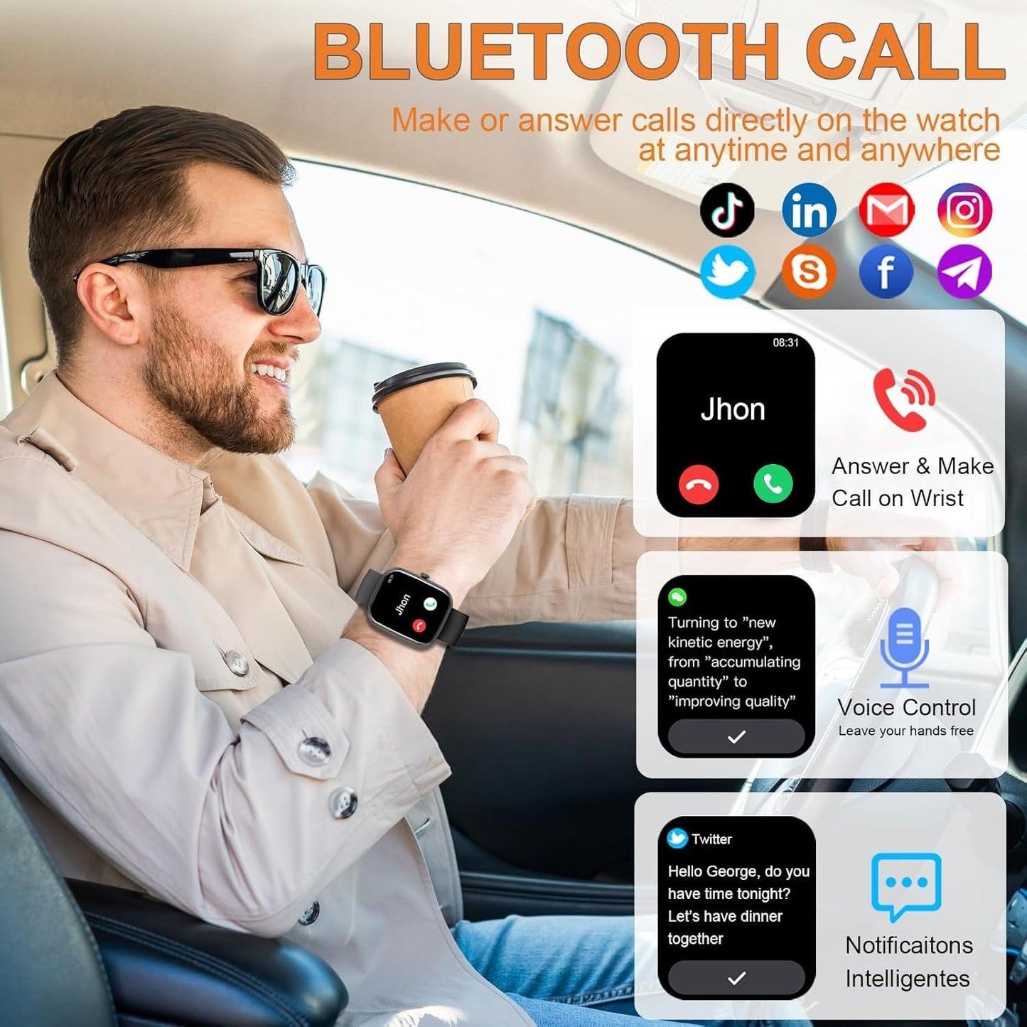 Smart Watch For Men Women(Answer/Make Call), 2025 New Smartwatch 1.85 Hd Fitness Watch With 100+ Sport Modes, Heart Rate, Sleep