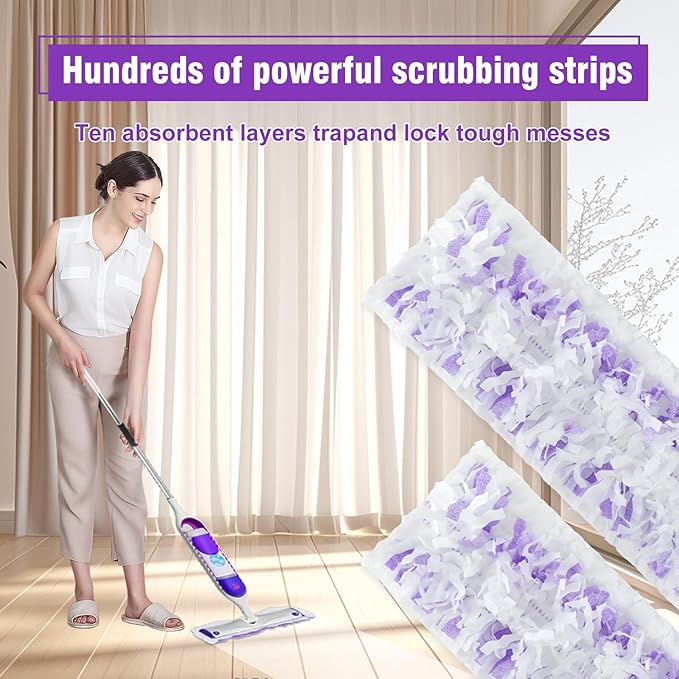 48 Pack Disposable Power Mop Refills Pads for Swiffer Power Mop,Spray Wet Pads Refill for Swiffer ,Disposable Mopping Pad Refills for Multi-Surface &Wood Floor Cleaning