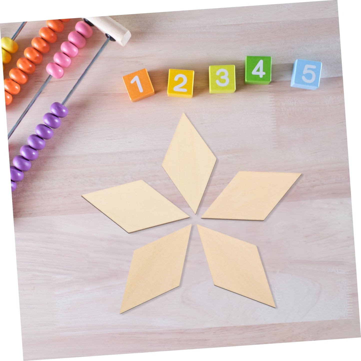 30Pcs Diamond Shaped Wood Slices 3.14x1.57in Unfinished Wooden Diamond Shape Pieces Wooden Shape Wood Blank Slices for DIY Crafts Holiday Decoration