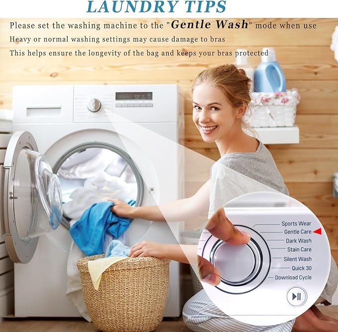 2 Pack Large Bra Laundry Bags for Washing Machine, Lingerie Bag for Washing Delicates Underwear Brassiere, Bra Washer Protector for Laundry (White 2 pack)