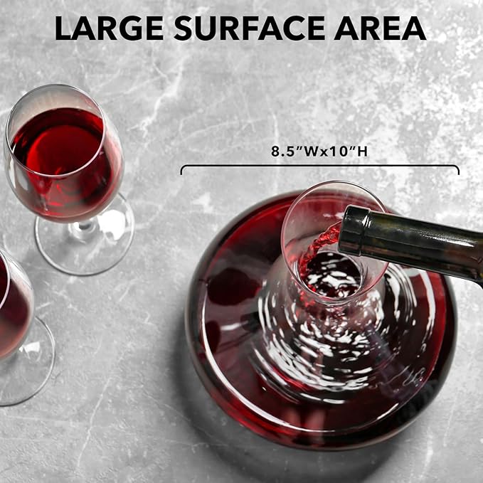 Le Chateau Large Elegant Crystal Wine Decanter with Aerator – 750ml Glass Decanter – Hand-Blown Lead-Free Clear Glass Carafe with Aerator – Hand Held Gifts Red Wine Accessories/for Wine Lovers