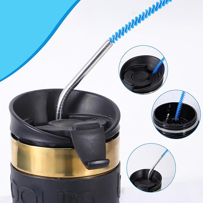 5Pcs Straw Clean Brush Extra Long 12 Inch Reusable Straw Cleaner Accessories Diameters Ranging from 6-12mm for Water Bottles Tubes Sippy Cup